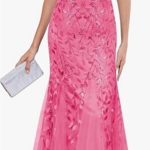 Elegant Pink Evening Gown